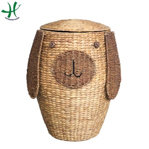 New Collection Animal Water Hyacinth <b>Wicker</b> Storage <b>Basket</b> Living Room Suitable <b>Laundry</b> Hamper Cloth Metal Clothing Products - Product Image 1