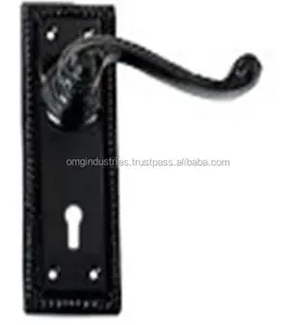 buy wholesale Mortise Door <b>Handle</b> Customized Durable Elegant <b>Pull</b> Push Lever <b>Handle</b> Cast Iron Black Antique Black - Product Image 2