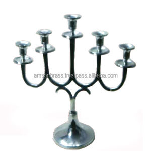 ALUMINIUM 3 ARM <b>CANDELABRA</b> WEDDING CENTERPIECE - Product Image 5