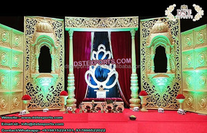 การออกแบบที่โดดเด่นของกรอบวัดสำหรับการตกแต่งเวทีงานแต่งงานของชาวอินเดียแผงฉากหลังเวทีงานแต่งงานสำหรับฉากหลังเวทีงานแต่งงาน - Product Image 2