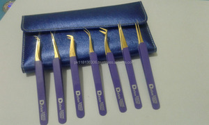 Eyelashes Tweezers Custom Purple Lash Tweezer High Quality Stainless Steel Eyelash Extension Tweezers Volume & Isolation Tweezer - Product Image 2