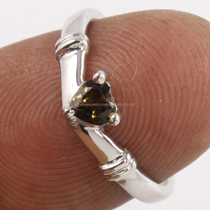 แหวนแฟชั่นอัญมณีควอทซ์สโมคกี้925เงินสเตอลิงที่มีดีไซน์ดั้งเดิมเครื่องประดับขายส่งแหวนเงินจำนวนมาก - Product Image 2