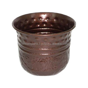 Jardinière de pot de fleur en cuivre foncé, design européen intérieur/extérieur élégant pour la maison ou le jardin - Product Image 1