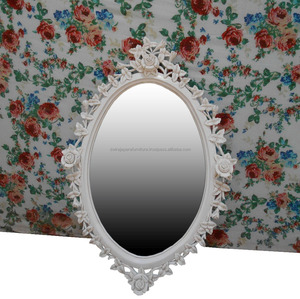 Espejo tallado blanco de caoba de Indonesia, dormitorio, muebles franceses, estilo-blanco, muebles Vintage - Product Image 1