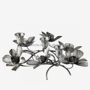 Iron Flowers 3-Light Handmade <b>Candelabra</b> for Weddings - Product Image 1