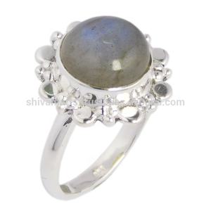 Vendedor caliente piedra labradorita eternidad Vermeil anillo ajustable plata esterlina joyería proveedor y exportador - Product Image 4