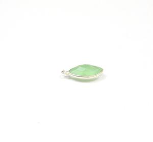 Gema de Calcedonia de Perú, joyería chapada en plata, fabricación de joyería, forma de marquesa, Conector de bisel facetado - Product Image 1