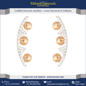 Paire de boucles d'oreilles en or blanc et rose pur 18 carats avec diamants de luxe Accessoire élégant et élégant pour femmes - Product Image 3
