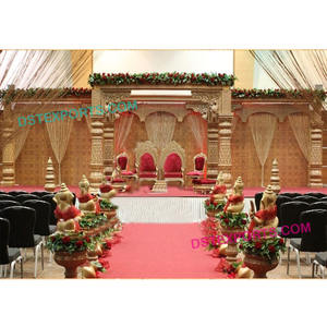 Mandaps carrés de fibre de mariage royal fabricant de mandaps de mariage indien personnalisé meilleure configuration de mandaps de mariage de fibre décoration USA - Product Image 1