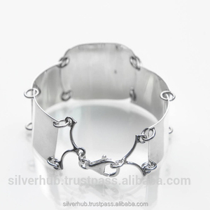 Unique 925 En Argent Sterling Larimar Manchette Faite À La Main - Product Image 2