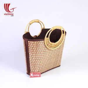 Bolso de bambú tejido/bolso de compras de bambú para mujer/bolsa de transporte - Product Image 4