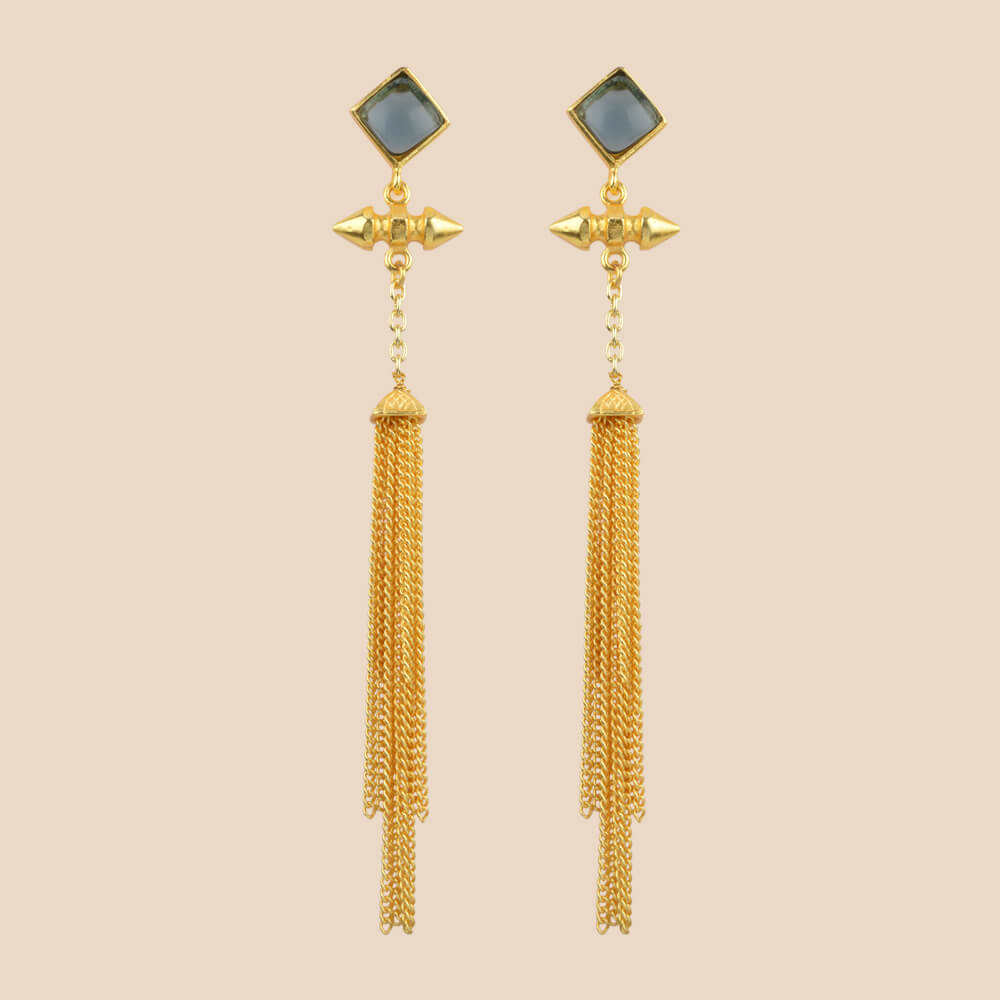 Gold Plated Western Long Earring 8296
