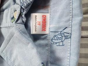 Lots de stock du Bangladesh, chemises à manches courtes pour garçons, authentiques, de marque, rayées, décontractées, imprimées, en coton, boutonnées, col rabattu - Product Image 5