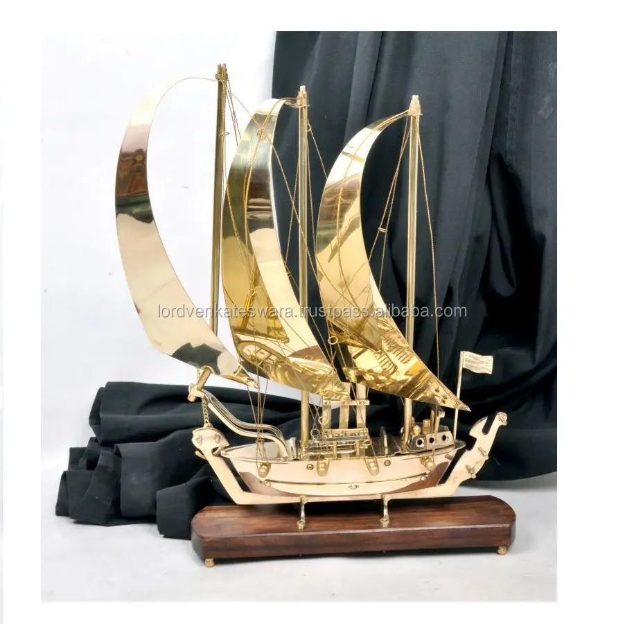 Vintage Brass Ship Model