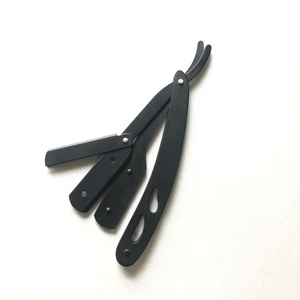 Maquinilla de afeitar de peluquero recta con logotipo personalizado de alta calidad con hoja de acero inoxidable reemplazable desechable para uso facial y corporal - Product Image 5