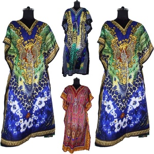 Fournisseur indien femmes 2025 Abaya Dubai soie Long caftan Top qualité main bloc imprimé Floral Design caftan taille libre caftan - Product Image 1