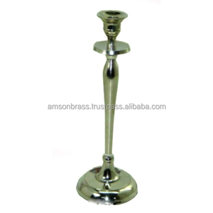 Bougeoir de luxe en Aluminium et métal, Base carrée, Design palmier - Product Image 4