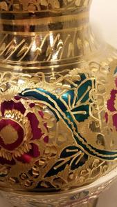 Vase Métallique Or Cannelé Vases pour Centres De Mariage - Product Image 2