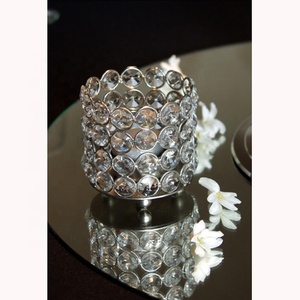 Top vente moderne cristal votive haute qualité métal dessus de table pièce maîtresse pour événements mariages conception chaude cristal bougeoir - Product Image 5