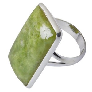 Natural Vasonite Gemstone Rings 925 Sterling Silver Light Green Gemstone Eternity Vermeil Ring Jewelry Wholesaler - Product Image 2