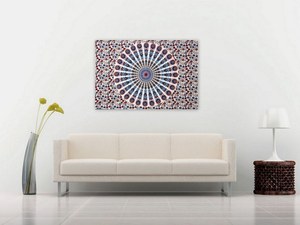 Tapisserie rectangulaire imprimée de fleurs en coton sur mesure Affiche murale de conception de mandala indien pour la décoration de la chambre à coucher - Product Image 5