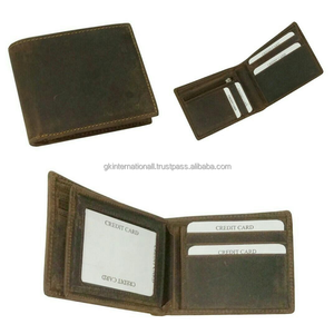 Carteras de cuero para hombre hechas en la India de alta calidad 100% billetera de cuero de vaca genuino para unisex a precio de fábrica al por mayor - Product Image 1