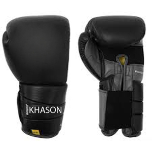 ถุงมือมวยไทยถุงมือแบบหนาสีดำพิมพ์โลโก้ได้ตามต้องการ - Product Image 5