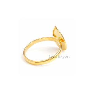 Anillo Apilable Minimalista de Plata de Ley 925 Chapado en Oro de 18k con Forma de Pera, Hecho a Mano, para Mujer, Venta al por Mayor para San Valentín - Product Image 2