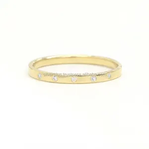 Solid 14K Yellow Gold Real SI G-H Diamond Full Eternity Ring Wholesale Anniversary Christmas Jewelry Supplier