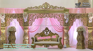 ไฟเบอร์ตกแต่งด้วยทอง,ชุดเวทีงานแต่งงานของชาวอินเดียเวทีการแต่งงานการตกแต่ง - Product Image 4