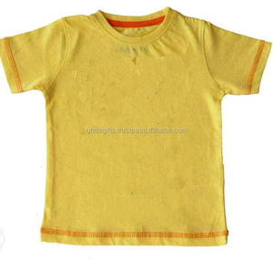 Camiseta de Algodón 100% para Niños, Lisa, sin Estampado, Prelavada, Manga Corta, Venta al por Mayor, Proveedor OEM de India - Product Image 1