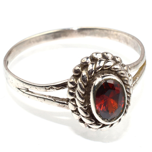 Anillos de plata de ley 925 con forma ovalada, joyería de plata 925 con forma de granate, venta al por mayor - Product Image 1