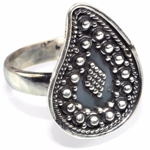 Anillo de Plata de Ley 925 con forma de hoja, joyería de piedras preciosas, trabajo fino, oxidado - Product Image 1