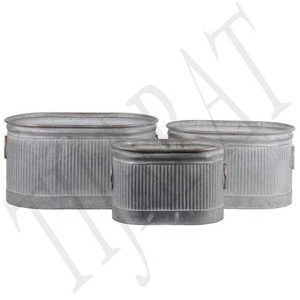 Planteur galvanisé pour la maison et le jardin, VASE de jardin en métal, imperméable, planteur, seau - Product Image 2