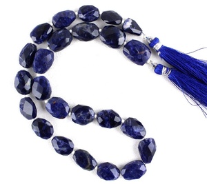 Piedras preciosas de sodalita azul Natural, 14 ", facetadas pepitas, fabricación de joyas hechas a mano, venta al por mayor - Product Image 1