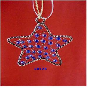 Ornement de Noël suspendu en forme d'étoile de perles - Product Image 2