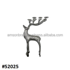 Bougeoir animal en métal argenté Bougeoir le plus vendu Bougeoir de renne de vacances de Noël - Product Image 4