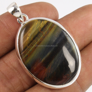 Joyería única de Plata de Ley 925 colgante delicado PITERESITE Natural 24*32mm colgante de piedras preciosas de corte brillante ovalado regalo para ella - Product Image 1