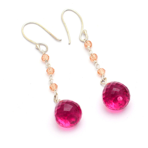 <b>Sterling</b> <b>Silver</b> Round Pearl Gemstone Beaded <b>Earrings</b> - Product Image 3