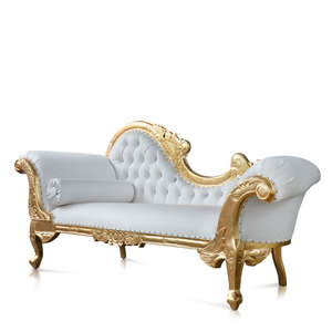 Gold Chase Lounge Madera de caoba Estilo indio Decoración DE BODA Uso general Muebles para el hogar Sala de estar Sofá seccional - Product Image 3