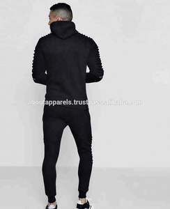 Chándal de poliéster y algodón para hombre, traje para el sudor, gimnasio, negro, último diseño, 2022 - Product Image 2