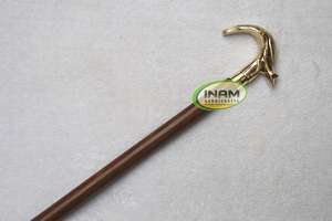 ไม้เท้าทำด้วยมือมีด้ามจับจระเข้ทำจากทองเหลืองสำหรับกิจกรรมกลางแจ้งเช่นการเดินป่า - Product Image 4