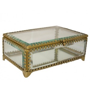 Boîte à bijoux en verre argenté Art India Collections avec compartiment intérieur, modèle 10164, pour la décoration de la maison et du bureau - Product Image 2