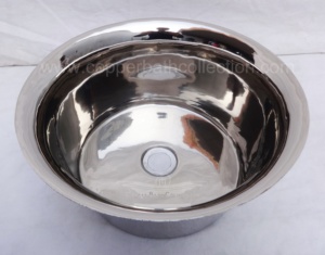 Évier de salle de bains design moderne à un trou Nouveau comptoir en pierre de cuivre nickelé brillant Lavable à la main pour les hôtels et les cuisines - Product Image 4