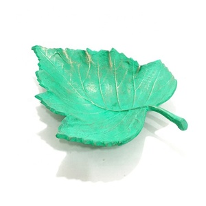 Bandeja de servicio Art Deco de aluminio más vendida, diseño moderno, forma de hoja, decoración de Mesa para el hogar, chapado en cobre con logotipo personalizado - Product Image 2