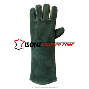 Guantes de Soldadura TIG de Doble Palma ISONZ de Cuero Verde, Personalizables, de Piel de Vacuno de 1.2mm de Grosor, Resistentes a Cortes, Impermeables, Duraderos y Resistentes al Calor - Product Image 6