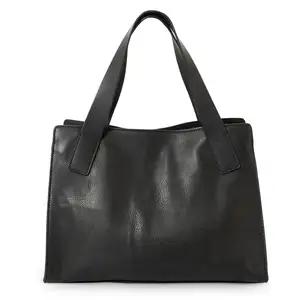 european luxury black custom totes for women with faux leather handles laptop shopping tote