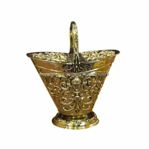 Seau à charbon moderne Hod Cheminée Seau à charbon Vente à chaud Seau à cendres de luxe en métal laiton Royal Gaufré Designer - Product Image 1