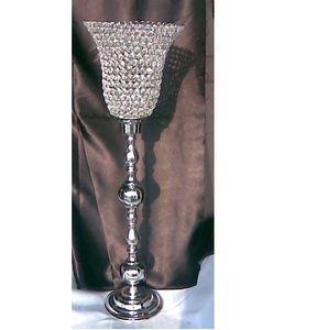 Silver Metal <b>Candelabra</b> with Flower Bowl for Wedding Centre Piece Decorations - Product Image 3