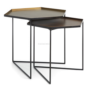 Table d'appoint pliante ronde galvanisée pour le café et plus Tables basses pliantes rondes galvanisées Type de produit - Product Image 4